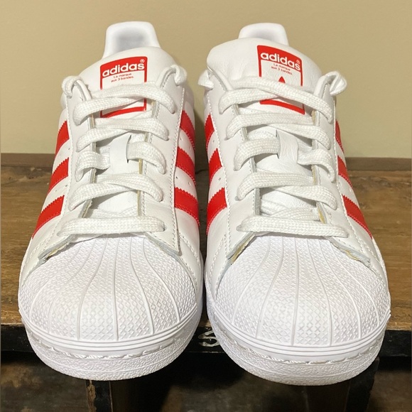 Adidas x Hattie Stewart Superstar White Red Shell Toe Leather - Picture 1 of 10